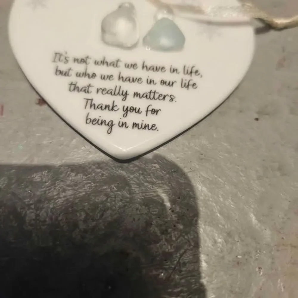 Heart-Shaped Ceramic Sea Glass Friendship Christmas Ornament
